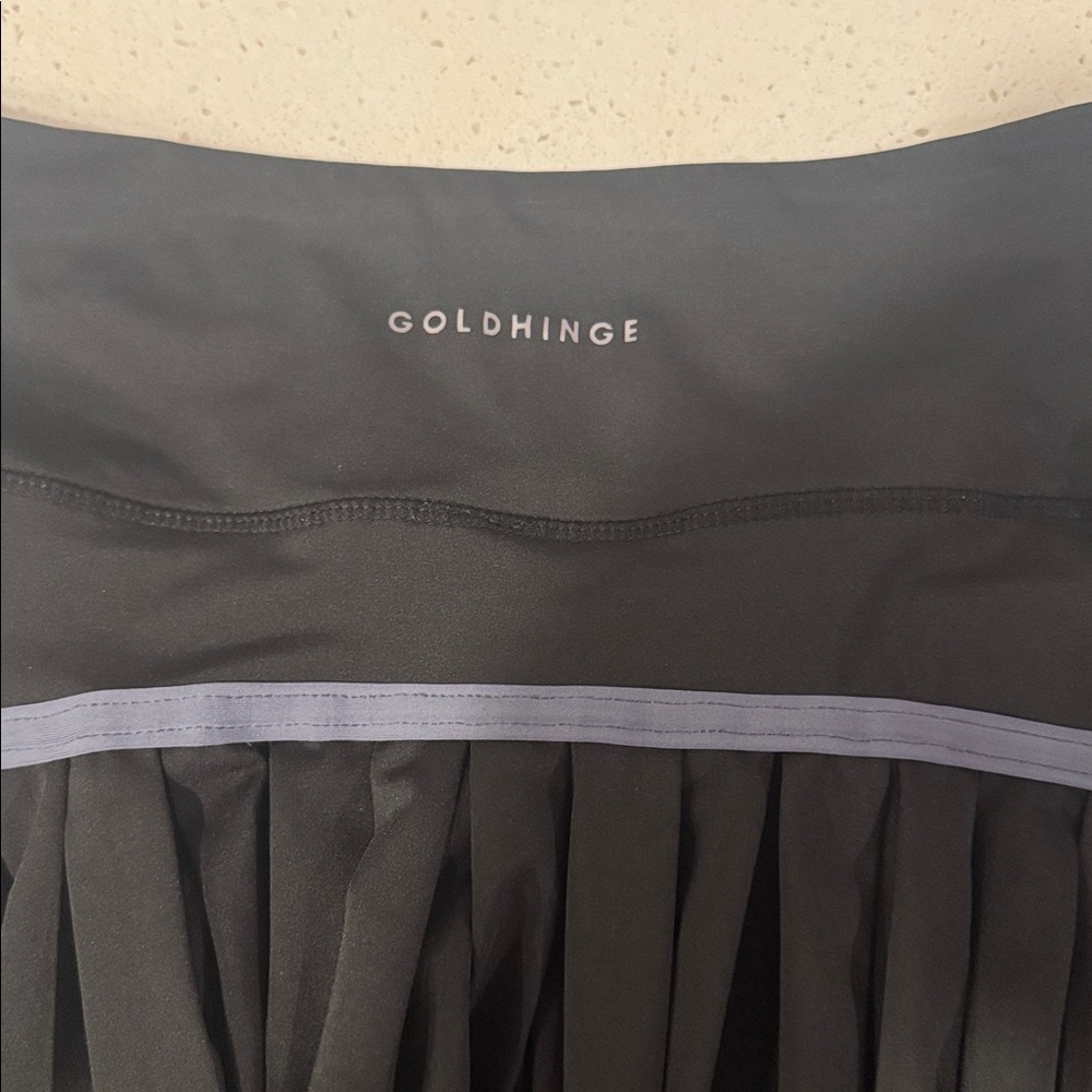 Gold Hinge Black Pleated Skirt - Picture 2 of 3